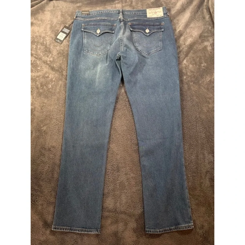 True Religion Mens Rocco Skinny Jeans Medium Wash Blue‎ Denim 38x32 Inseam NWT